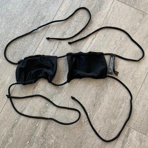 Ark Swimwear Small Black Minimal Bandeau Bikini Top NWT